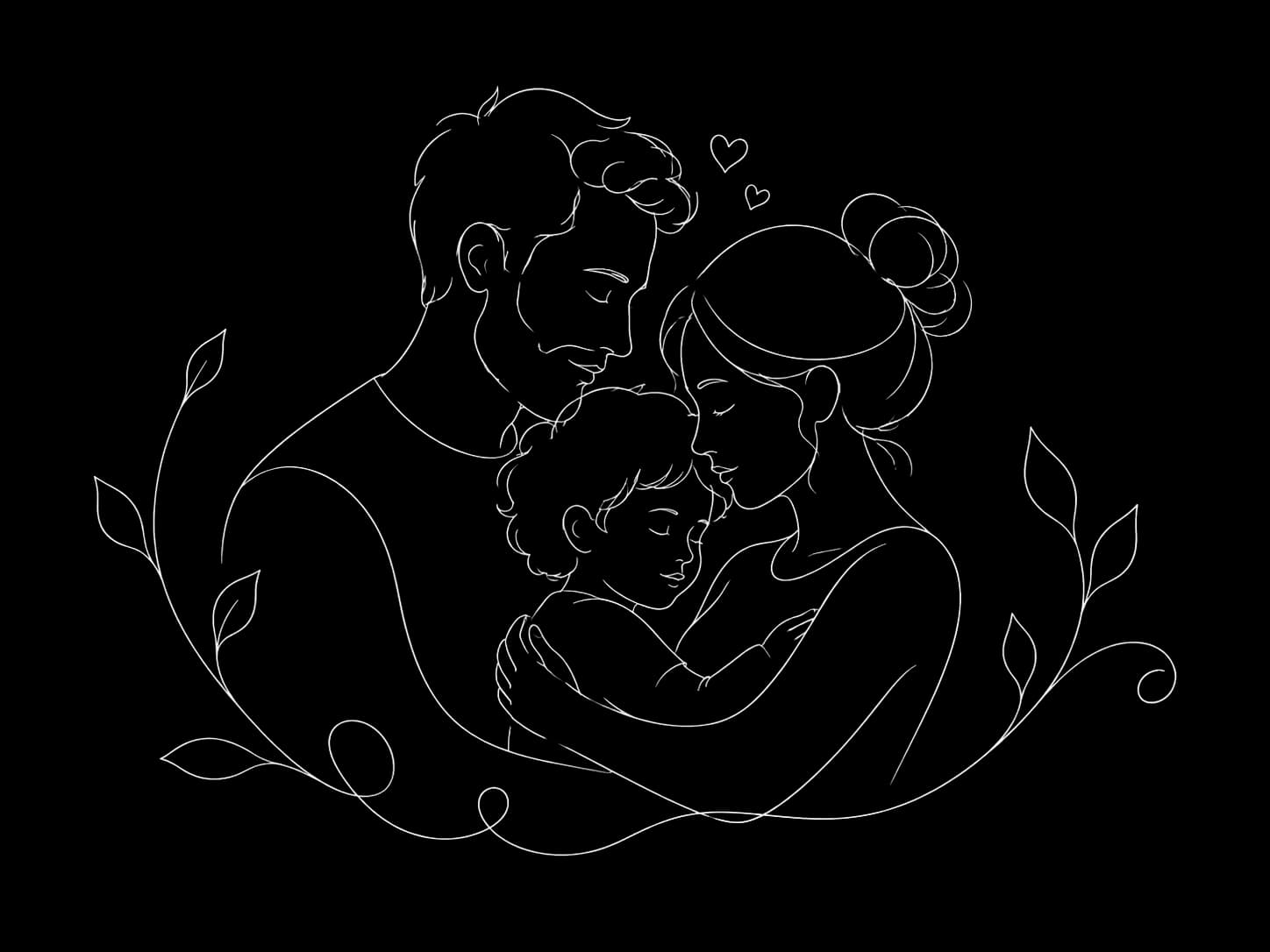 Un couple avec leur enfant lors d'un moment de partage bienveillant